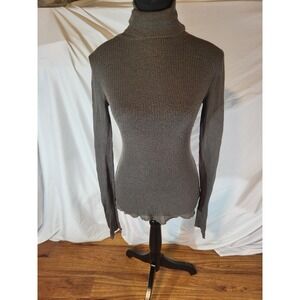 Jucca Size M Brown Sheer Cashmere Blend Ribbed Sweater